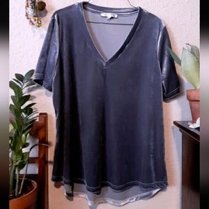 Joy-Joy gray velvet-ish blouse